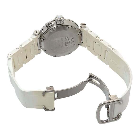 Cartier Pasha Seatimer Two-tone Watch W3140001 Women's Date Silver PG Quartz - Picture 5 of 7